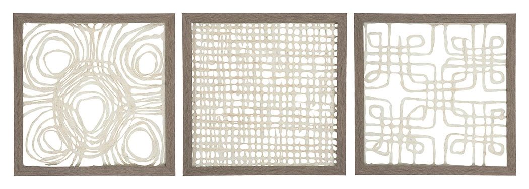 Odella - Cream / Taupe - Wall Decor Set (Set of 3) - Hornell Furniture Outlet