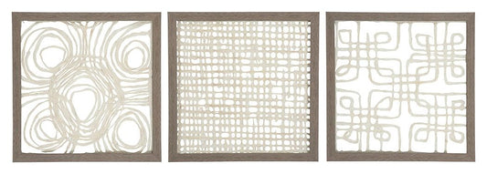 Odella - Cream / Taupe - Wall Decor Set (Set of 3) - Hornell Furniture Outlet