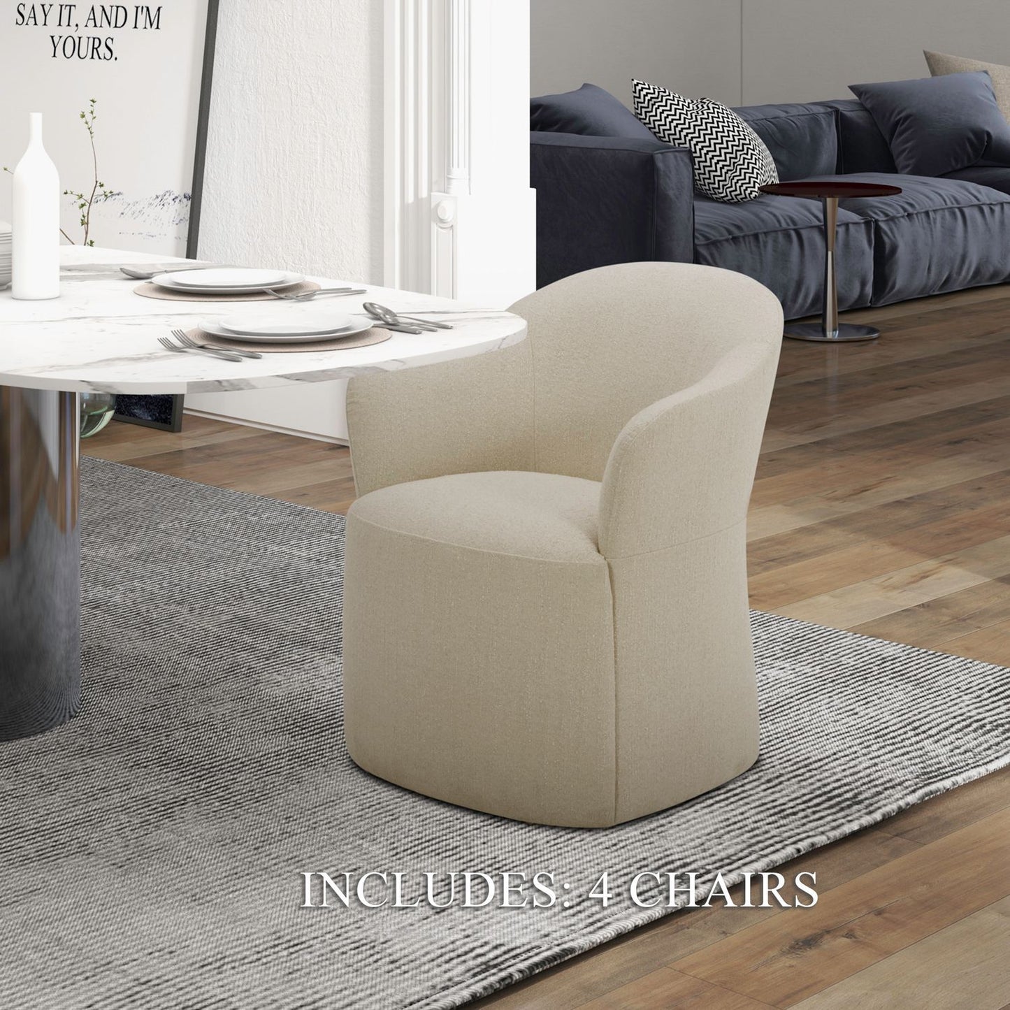 Accent Dining - Dining Chairs With Casters (Set of 4) - Hornell Furniture Outlet