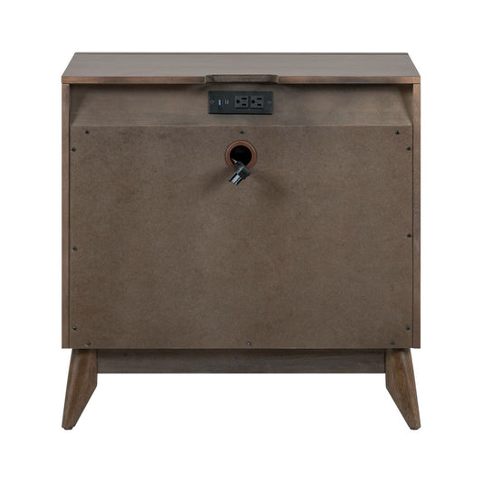 Century Modern - Nightstand With Charging Station - Light Brown - Hornell Furniture Outlet