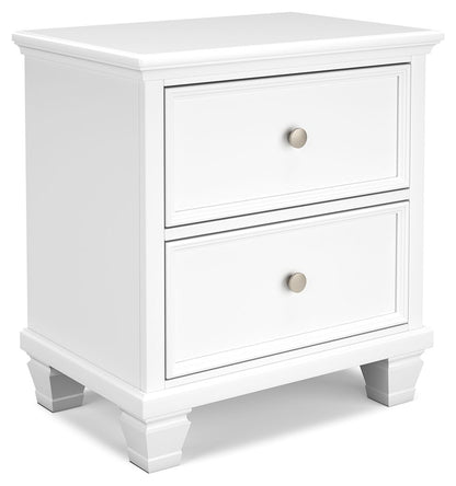Fortman - White - Two Drawer Night Stand - Hornell Furniture Outlet
