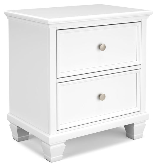 Fortman - White - Two Drawer Night Stand - Hornell Furniture Outlet
