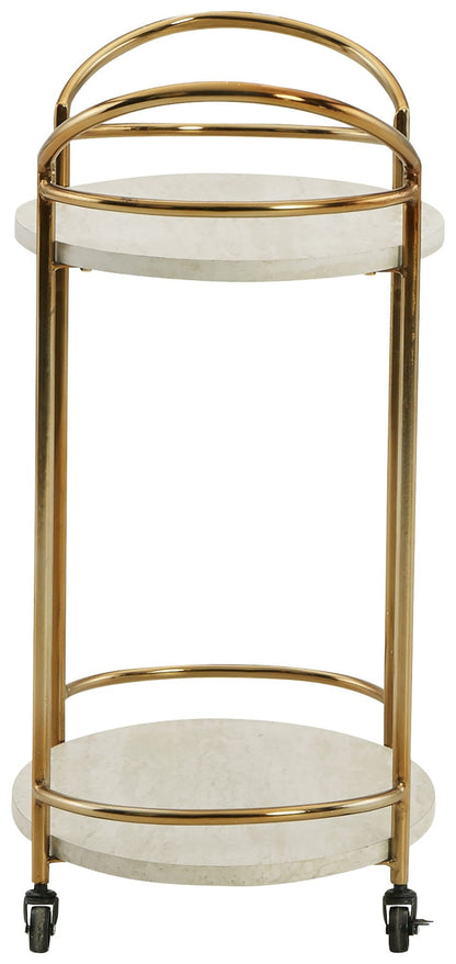 Tarica - Cream / Gold Finish - Bar Cart - Hornell Furniture Outlet