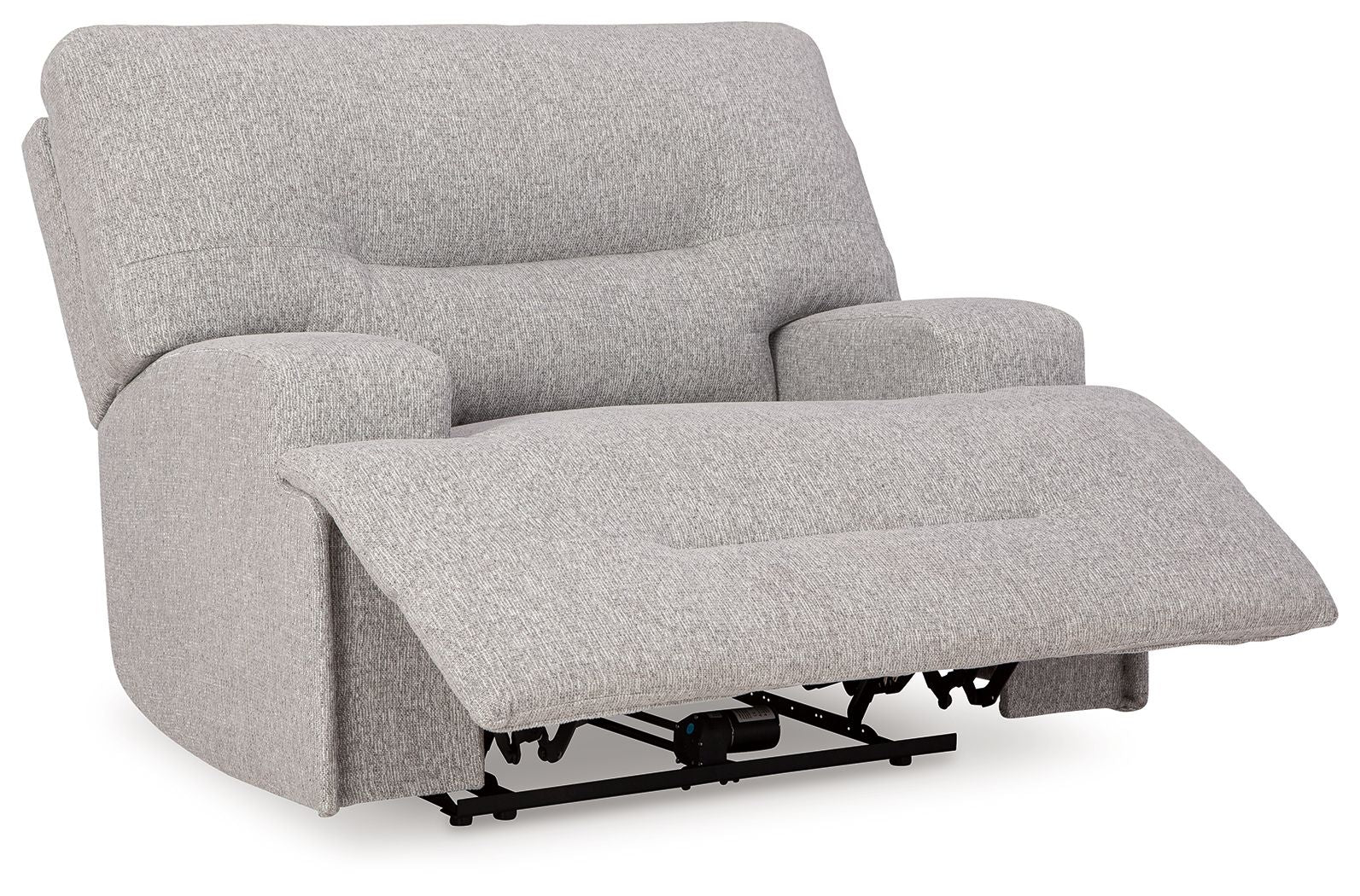 Acklen Place - 4 Pc. - 3 - Piece Power Reclining Sectional Sofa With Raf Chaise, Wide Seat Power Recliner - Pewter - Hornell Furniture Outlet