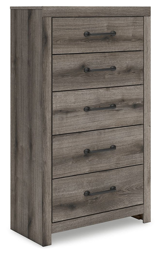 Graystorm - Brown Gray - Five Drawer Chest - Hornell Furniture Outlet