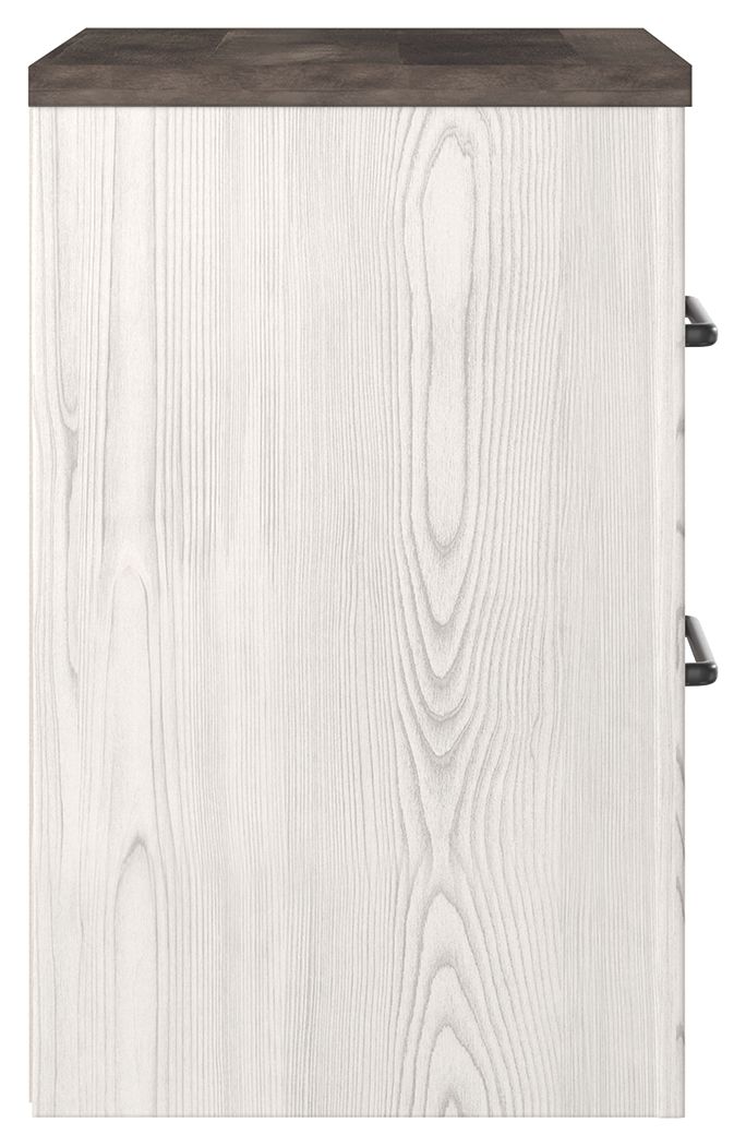 Gerridan - White / Gray - Two Drawer Night Stand - Hornell Furniture Outlet
