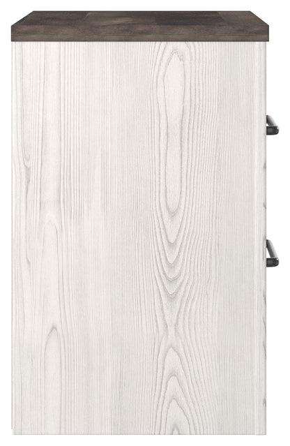 Gerridan - White / Gray - Two Drawer Night Stand - Hornell Furniture Outlet