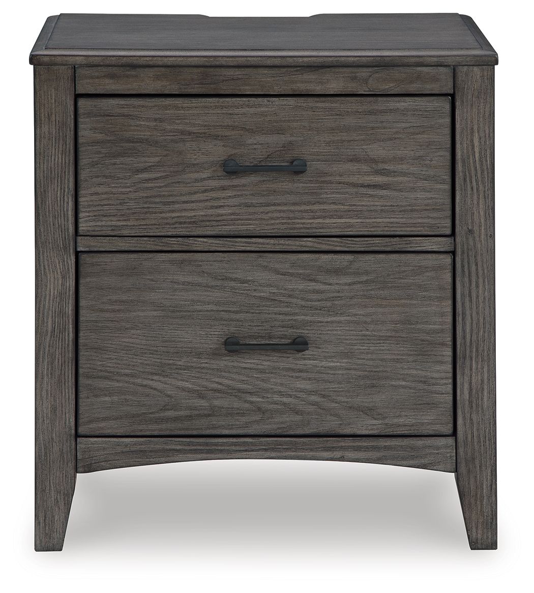 Montillan - Grayish Brown - Two Drawer Night Stand - Hornell Furniture Outlet