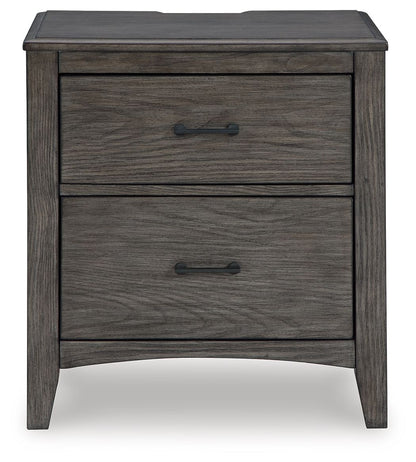 Montillan - Grayish Brown - Two Drawer Night Stand - Hornell Furniture Outlet