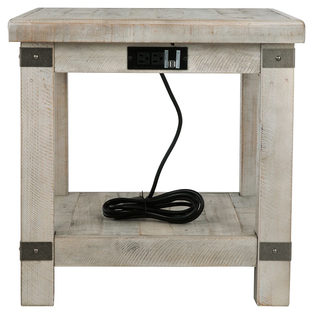 Carynhurst - White Wash Gray - Rectangular End Table - Hornell Furniture Outlet