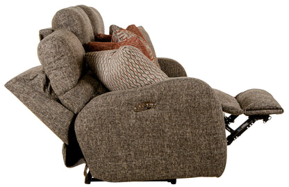 Liam - Power Headrest Power Lay Flat Reclining Sofa - Coal - Hornell Furniture Outlet