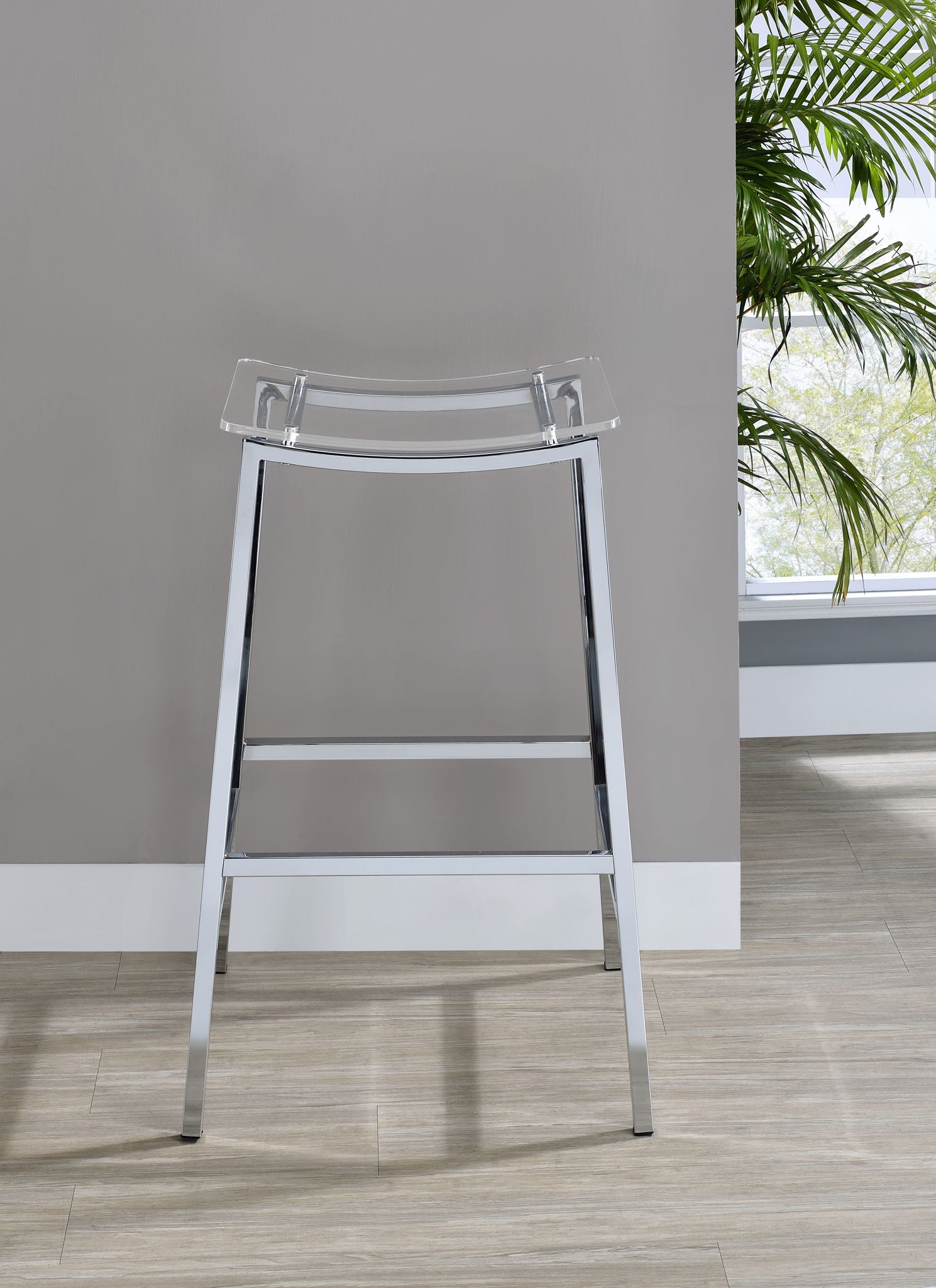 Zena - Backless Bar Stool (Set of 2) - Clear - Hornell Furniture Outlet