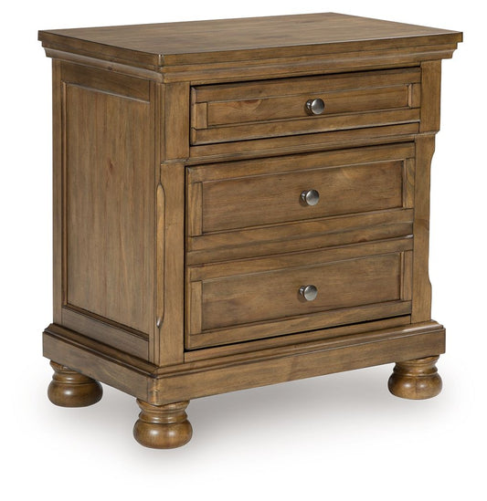 Feddinger - Medium Brown - Two Drawer Night Stand - Hornell Furniture Outlet