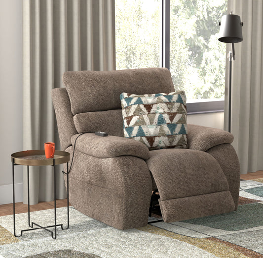 Joya - Power Lay Zero Gravity Recliner With Power Adjustable Headrest And CR3 Heat/Massage/Lumbar/ZG - Mushroom - Hornell Furniture Outlet