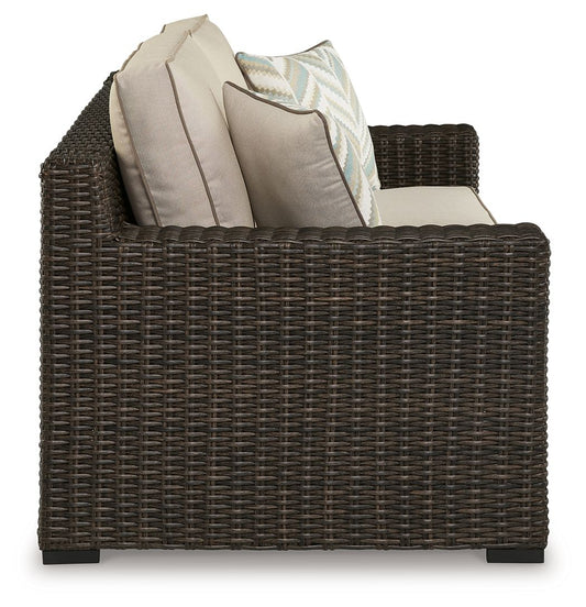 Coastline Bay - Brown - Loveseat W/Cushion - Hornell Furniture Outlet