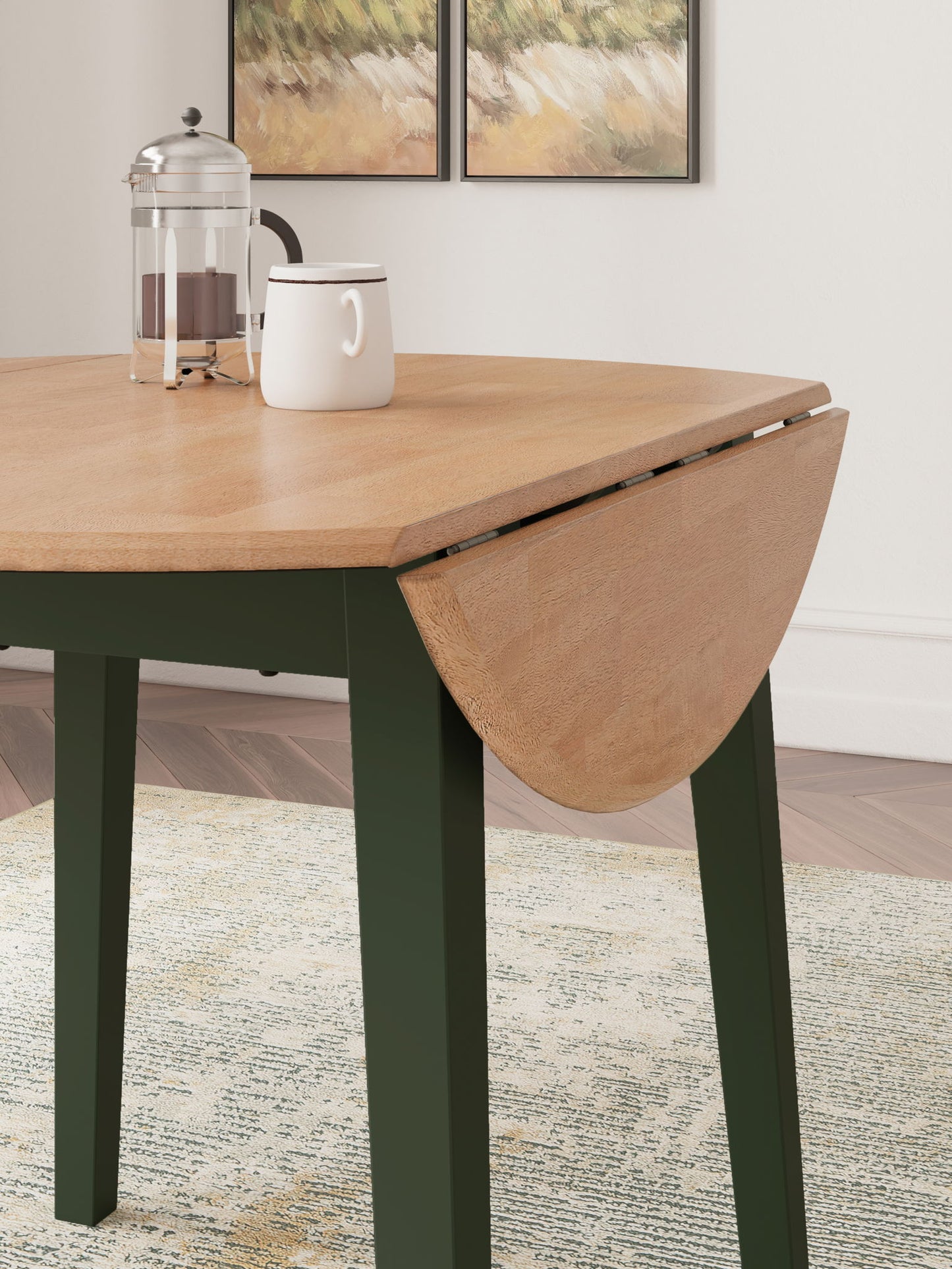Gesthaven - Round Dining Room Drop Leaf Table - Hornell Furniture Outlet