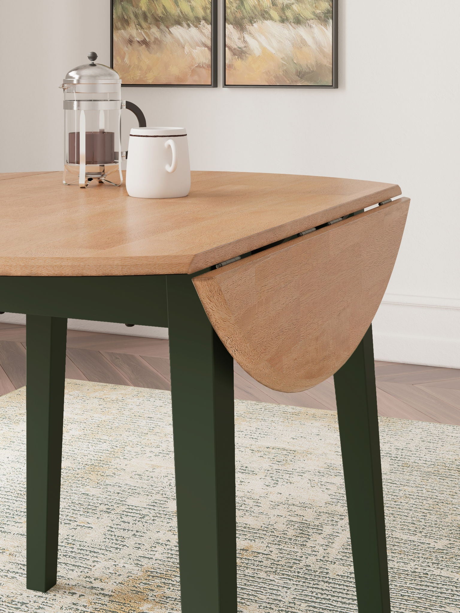 Gesthaven - Round Dining Room Drop Leaf Table - Hornell Furniture Outlet