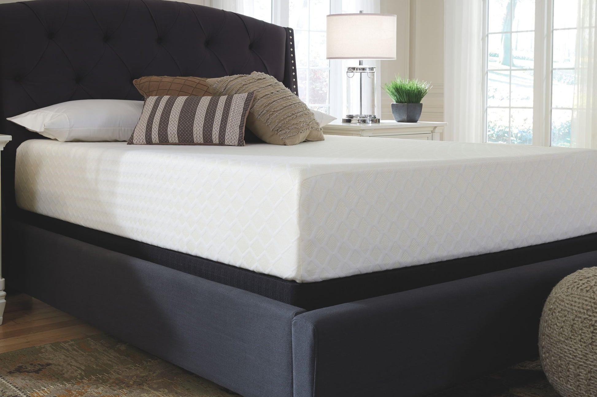 Chime 12 Inch Memory Foam - White - California King Mattress - 12 - inch - Hornell Furniture Outlet