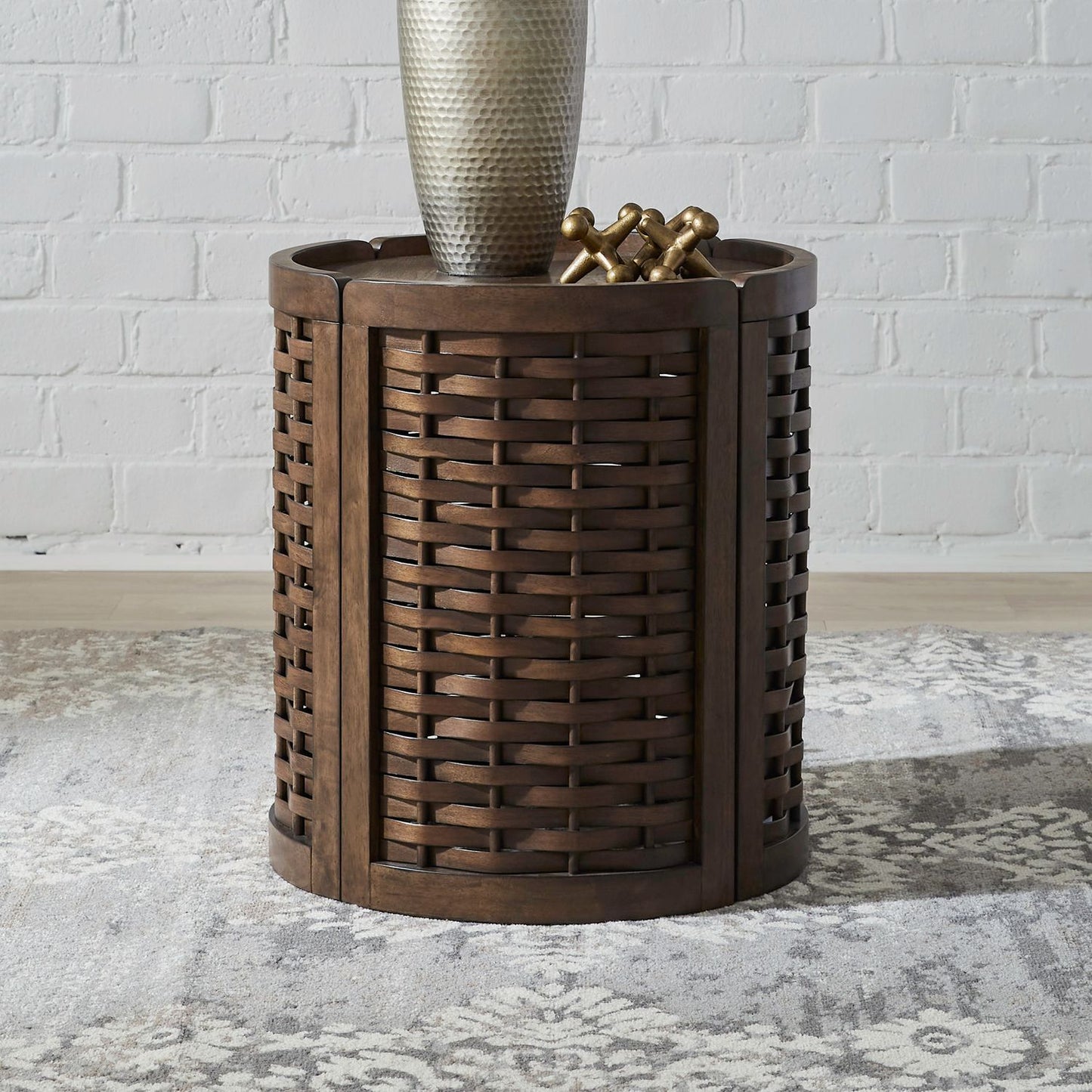Warren Park - Round End Table - Brown - Hornell Furniture Outlet