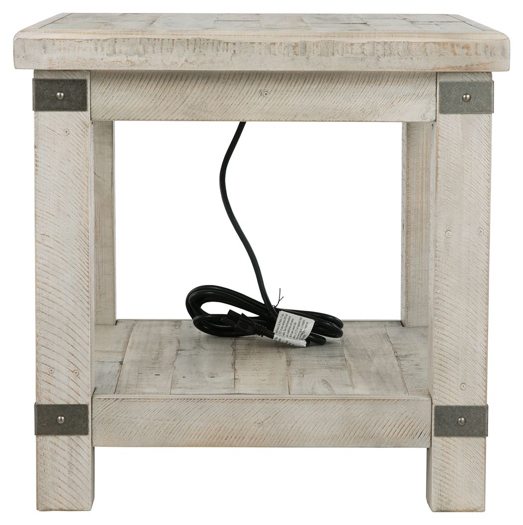 Carynhurst - White Wash Gray - Rectangular End Table - Hornell Furniture Outlet