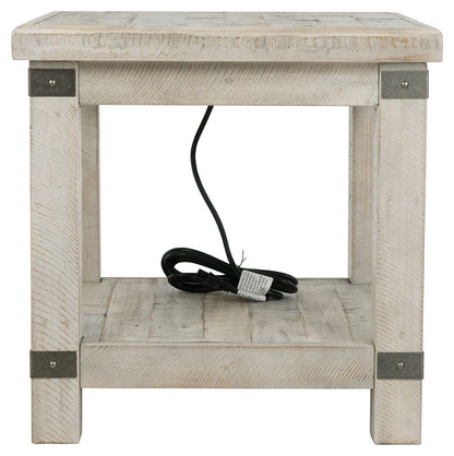 Carynhurst - White Wash Gray - Rectangular End Table - Hornell Furniture Outlet