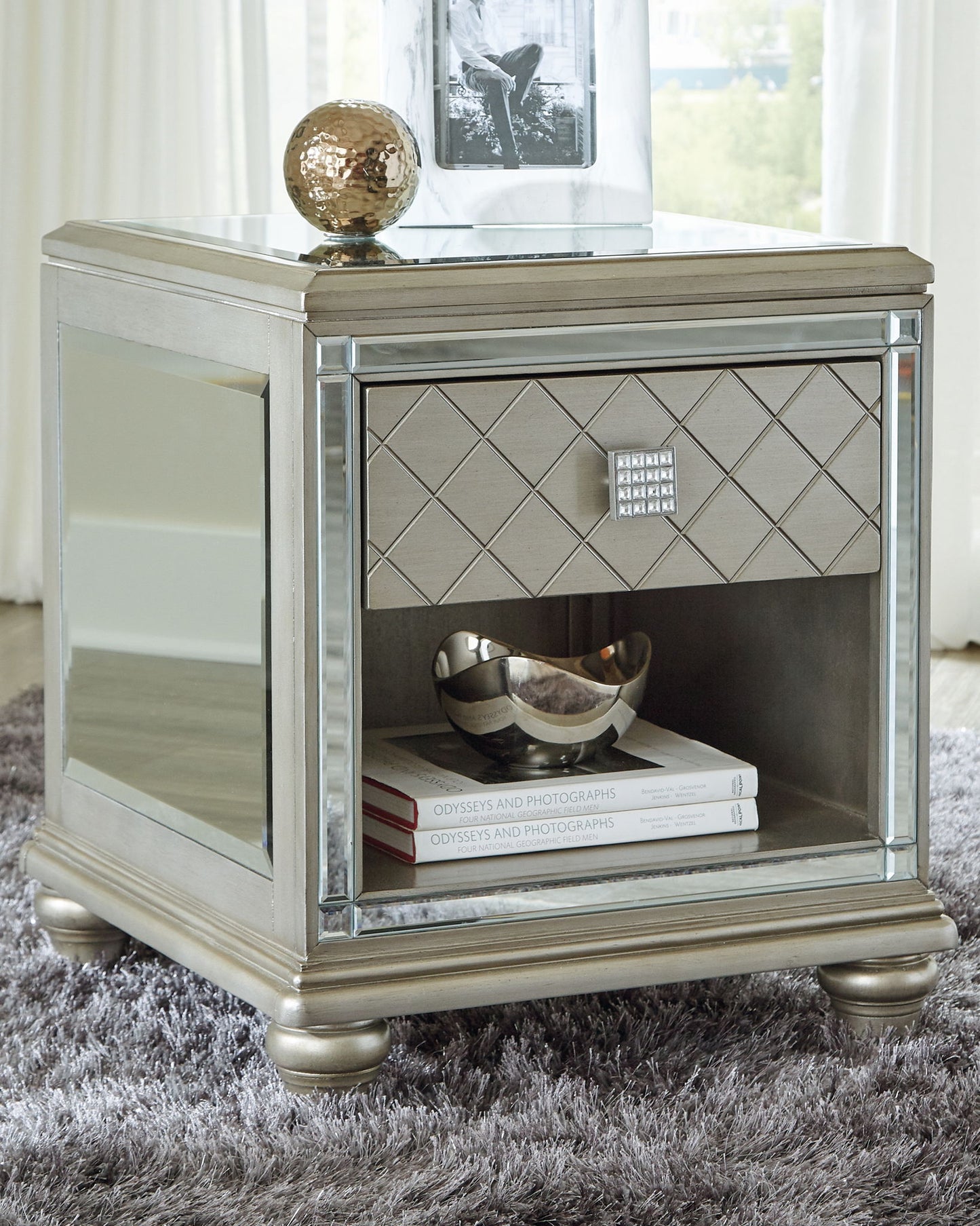 Chevanna - Platinum - Rectangular End Table - Hornell Furniture Outlet