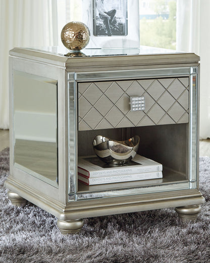 Chevanna - Platinum - Rectangular End Table - Hornell Furniture Outlet