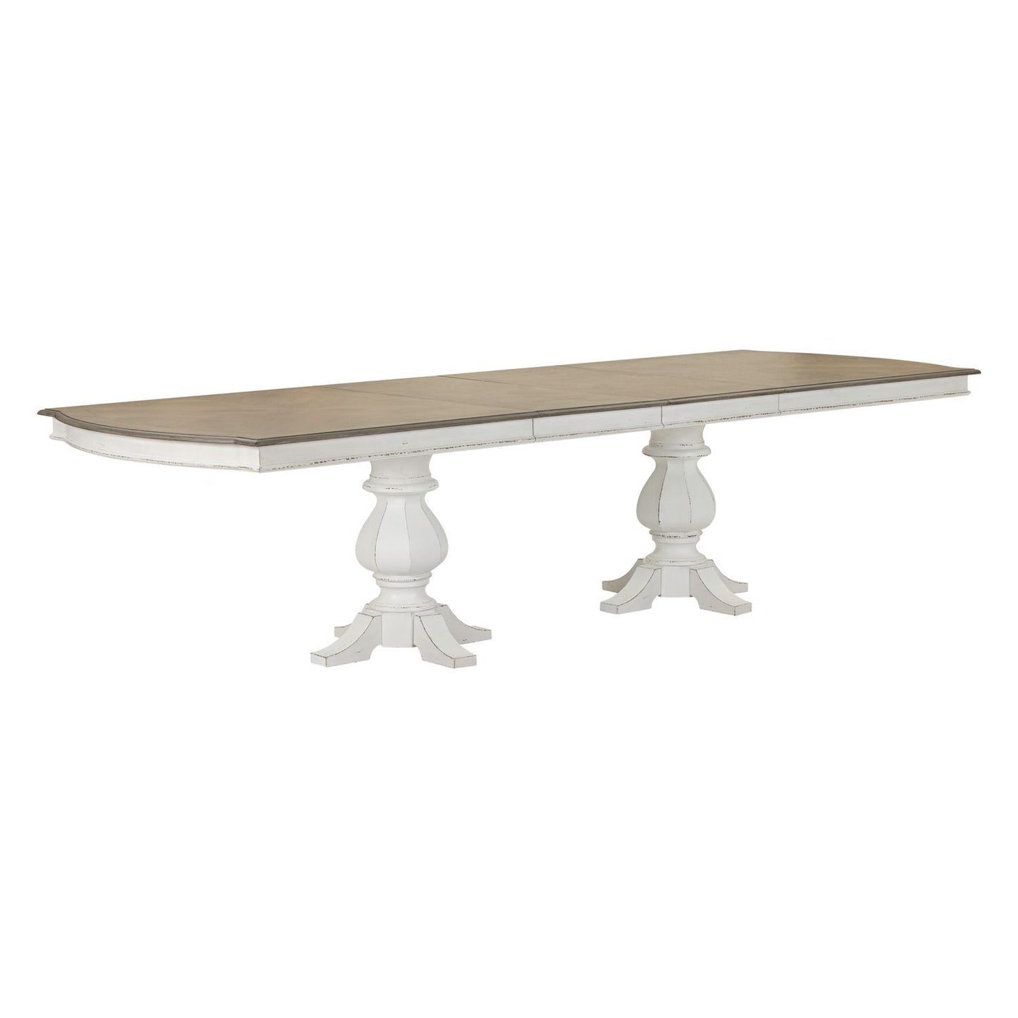 Magnolia Manor - Double Pedestal Table - White - Hornell Furniture Outlet