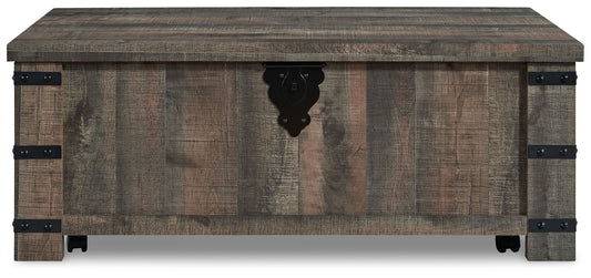 Hollum - Rustic Brown - Lift Top Cocktail Table - Hornell Furniture Outlet