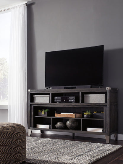 Todoe - LG TV Stand w/Fireplace Option - Gray - Hornell Furniture Outlet