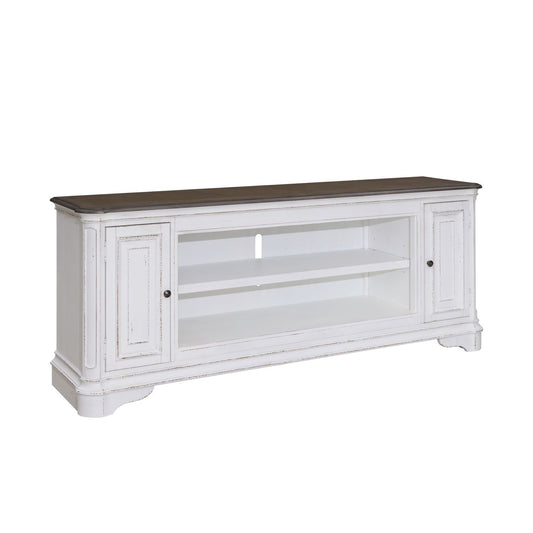 Fireplace TV Consoles - 82" Fireplace TV Console FTS - Brown - Hornell Furniture Outlet