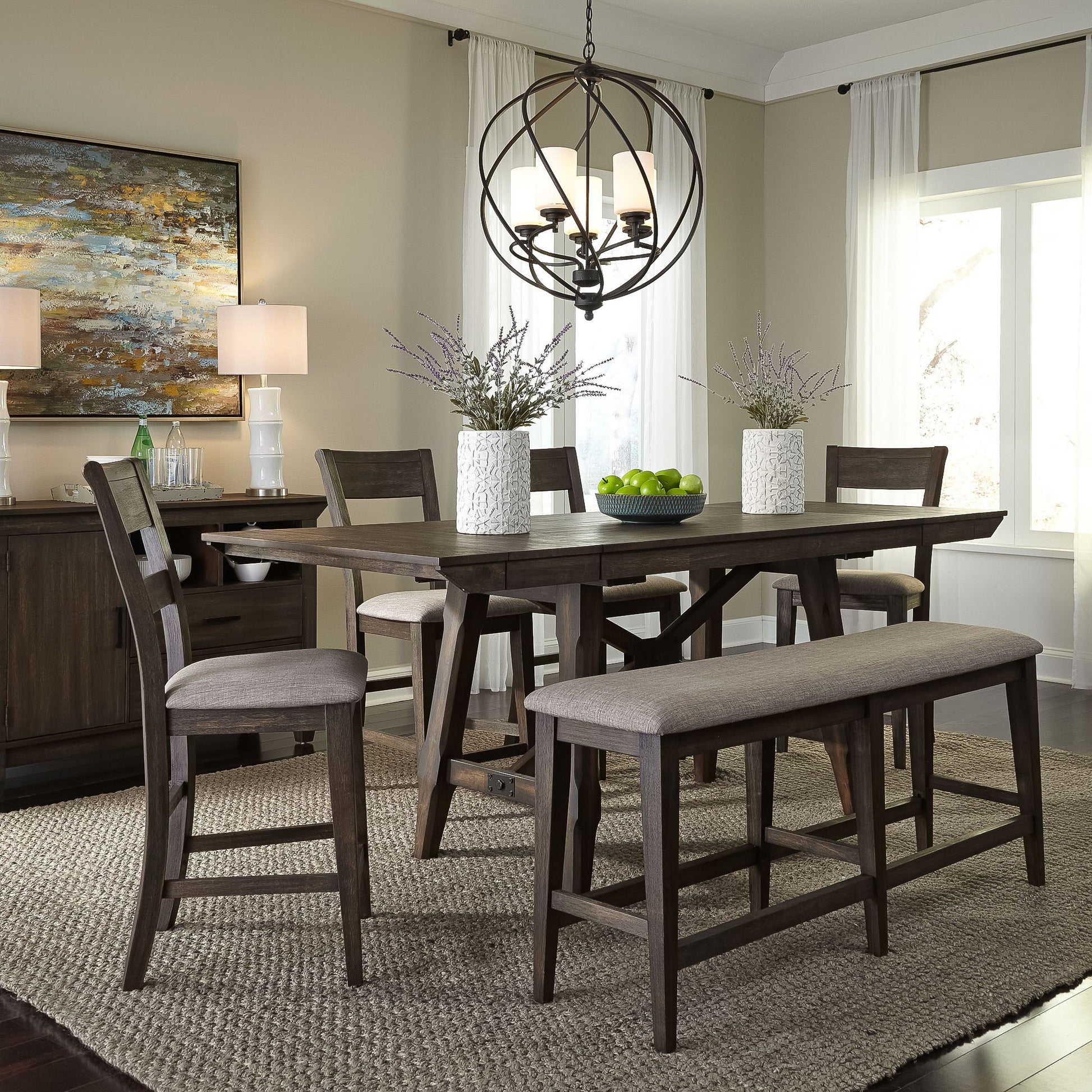 Double Bridge - Splat Back Counter Chair - Dark Brown - Hornell Furniture Outlet