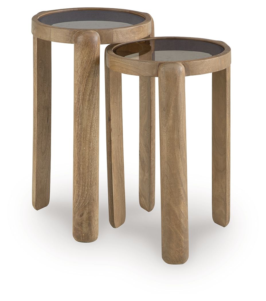 Jossor - Light Brown - Accent Table Set (Set of 2) - Hornell Furniture Outlet