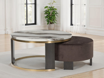 Jazmore - Brown / Brass Finish - Nesting Cocktail Tables (Set of 2) - Hornell Furniture Outlet