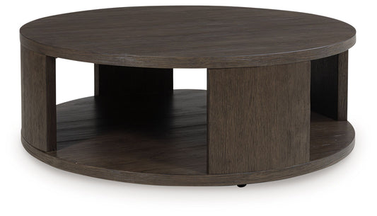 Neo - Rich Brown - Round Cocktail Table - Hornell Furniture Outlet