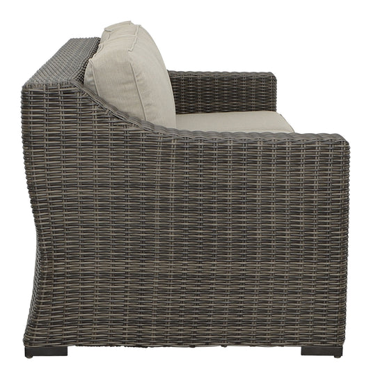 Jones - Outdoor Resin Wicker Sofa - Brown - Hornell Furniture Outlet