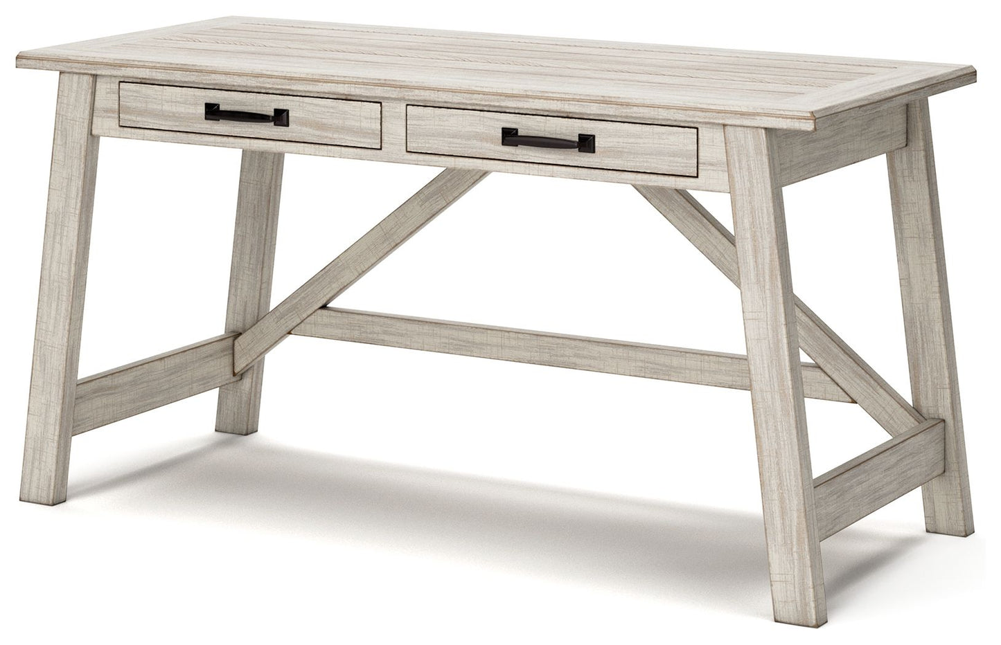Carynhurst - Whitewash - Home Office Large Leg Desk - Hornell Furniture Outlet