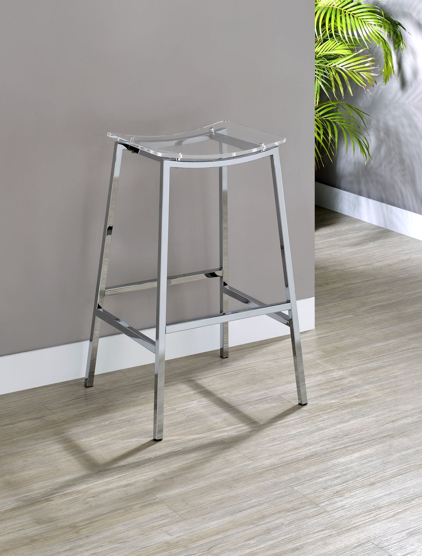 Zena - Backless Bar Stool (Set of 2) - Clear - Hornell Furniture Outlet