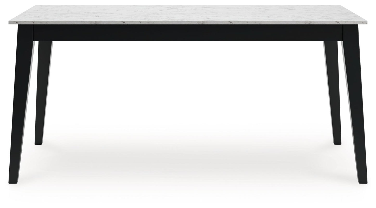 Jettaya - Black / White - Rectangular Dining Room Table - Hornell Furniture Outlet