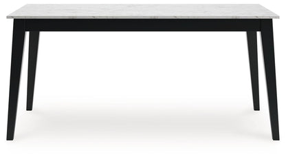 Jettaya - Black / White - Rectangular Dining Room Table - Hornell Furniture Outlet