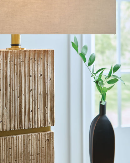Laddner - Poly Table Lamp - Beige - Hornell Furniture Outlet
