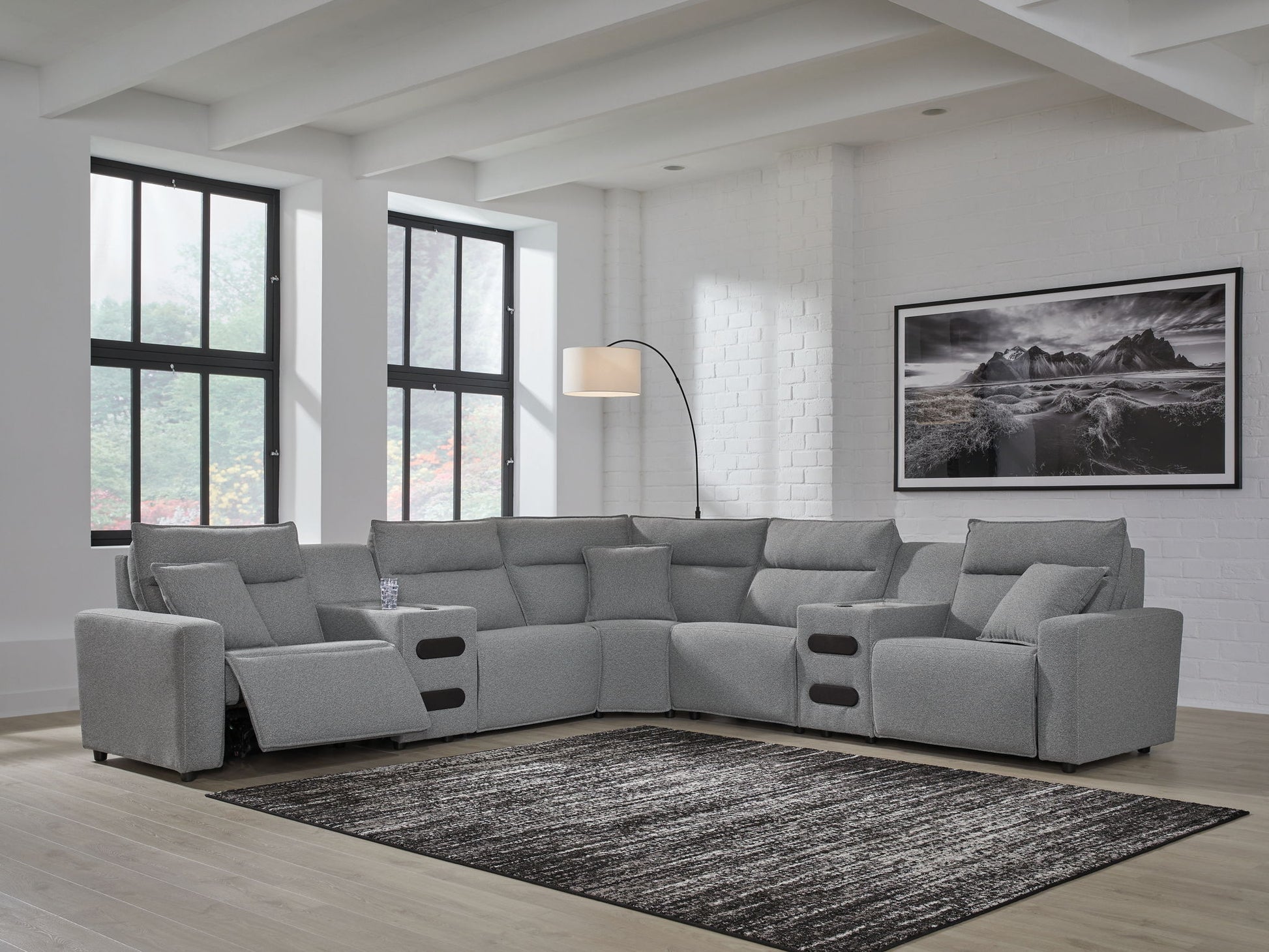 ModMax II - Salt And Pepper - Reclining Sectional - Hornell Furniture Outlet