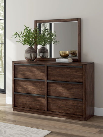 Dilenno - Dark Brown - Dresser And Mirror - Hornell Furniture Outlet