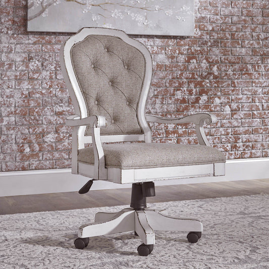 Magnolia Manor - Jr Executive Desk Chair - White - Hornell Furniture Outlet