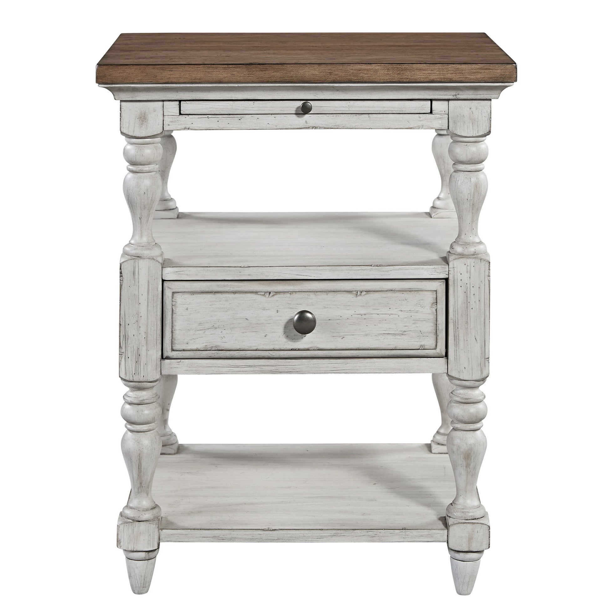Farmhouse Reimagined - 1 Drawer Nightstand - White - Hornell Furniture Outlet
