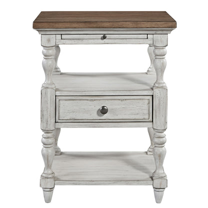 Farmhouse Reimagined - 1 Drawer Nightstand - White - Hornell Furniture Outlet