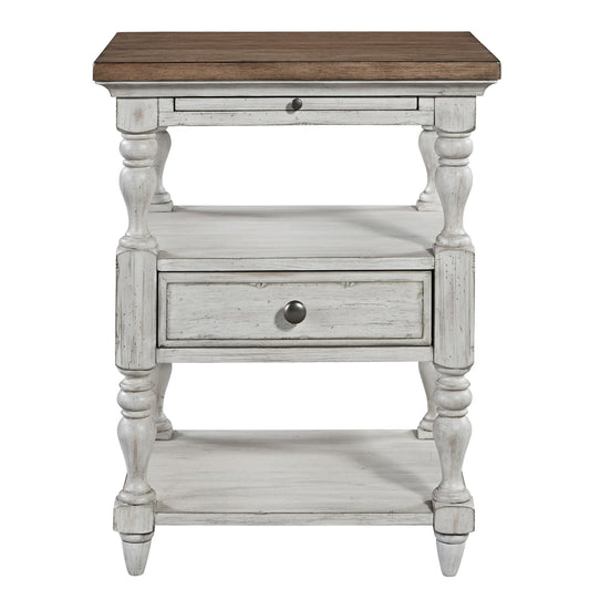Farmhouse Reimagined - 1 Drawer Nightstand - White - Hornell Furniture Outlet