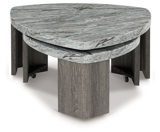 Surmour - Gray / Brown - Stacked Cocktail Table - Hornell Furniture Outlet
