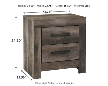 Wynnlow - Gray - Two Drawer Night Stand - Hornell Furniture Outlet