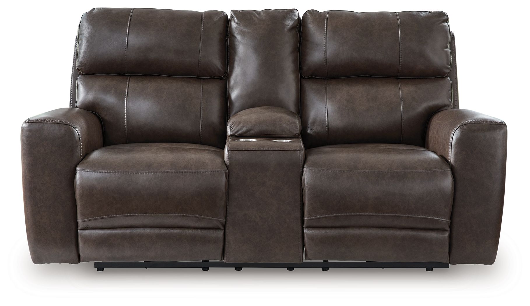 Crossplex - Smoke - Power Recline Loveseat / Console / Adjustable Headrest - Hornell Furniture Outlet